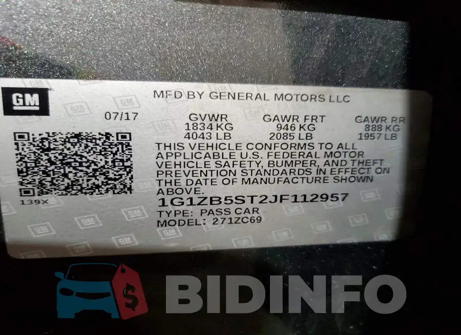 1G1ZB5ST2JF112957 Photo# 12