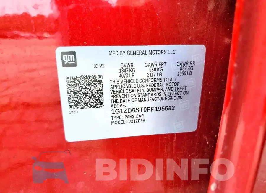 1G1ZD5ST0PF195582 Photo# 12