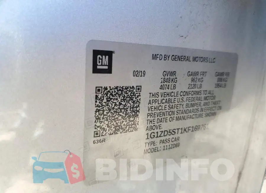1G1ZD5ST1KF169761 Photo# 12