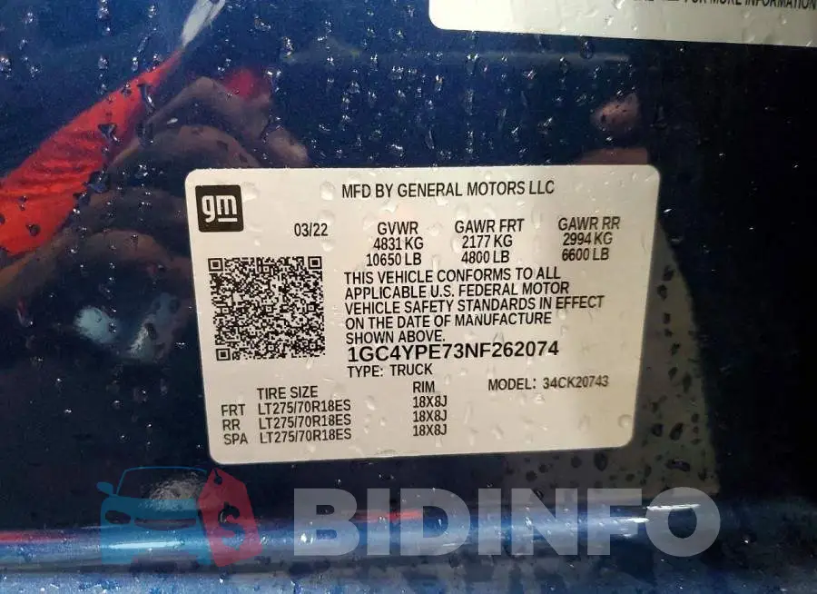 1GC4YPE73NF262074 Photo# 12