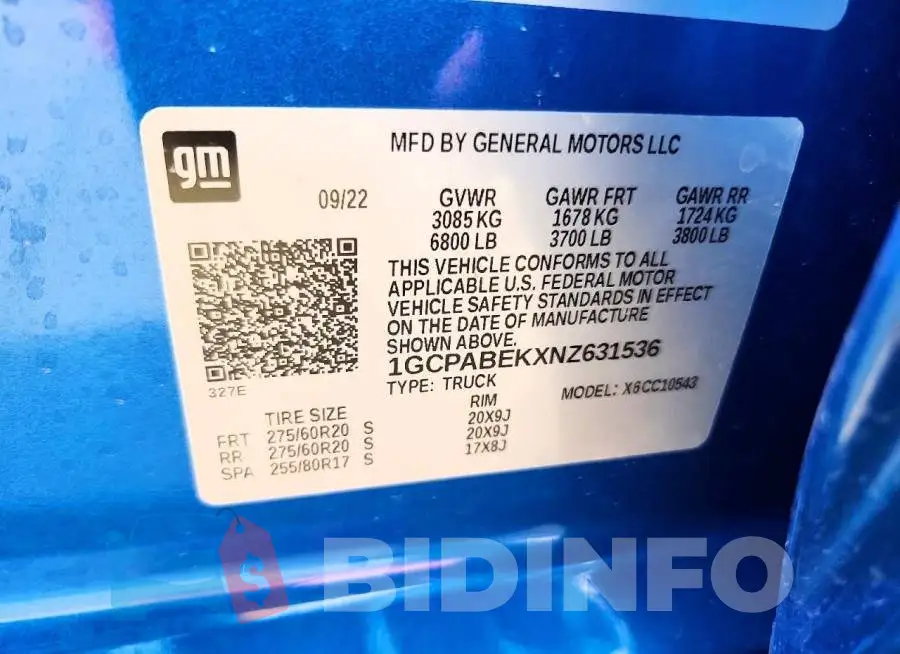 1GCPABEKXNZ631536 Photo# 12
