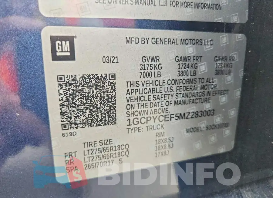 1GCPYCEF5MZ283003 Photo# 13