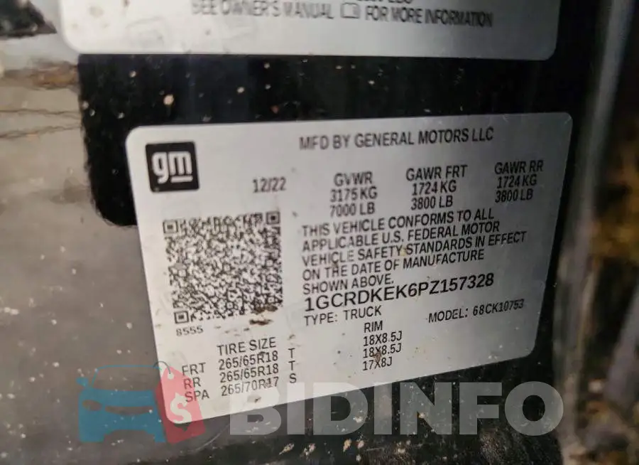 1GCRDKEK6PZ157328 Photo# 12