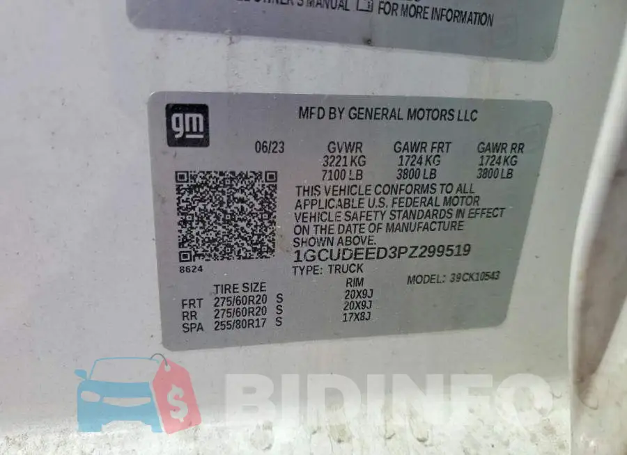 1GCUDEED3PZ299519 Photo# 13