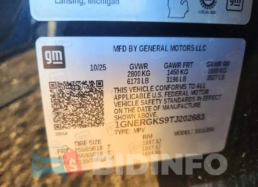 1GNERGKS9TJ202683 Photo# 14