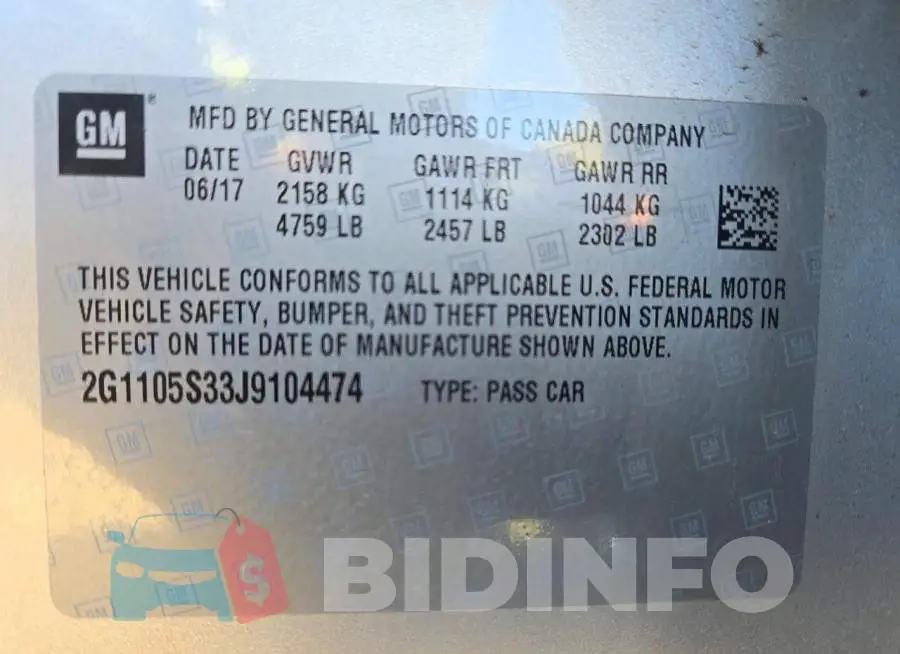 2G1105S33J9104474 Photo# 12