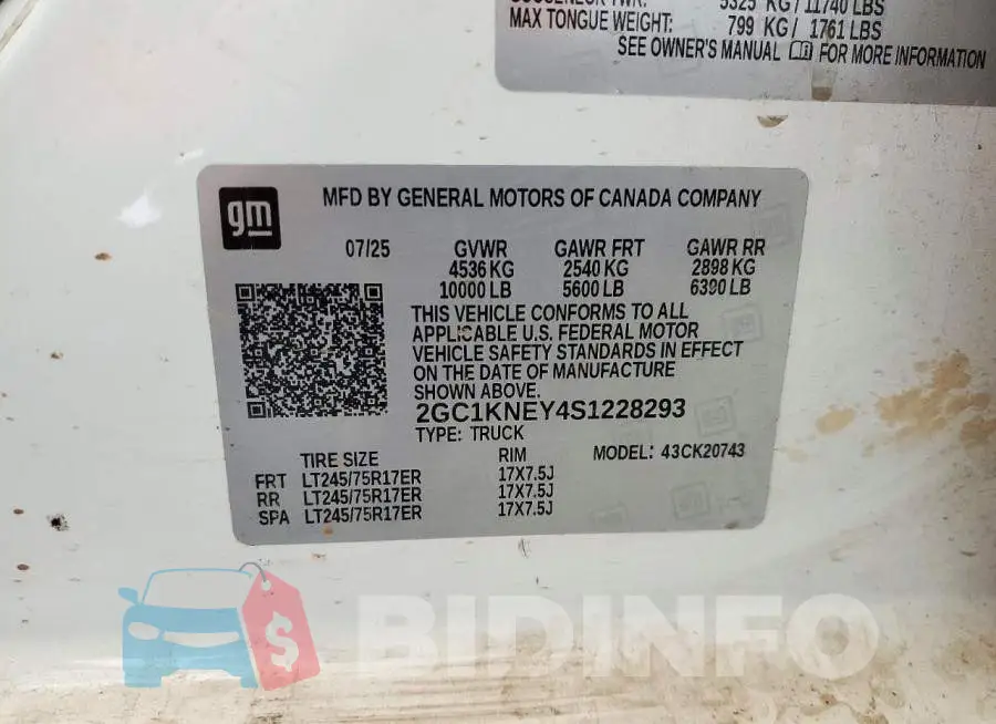 2GC1KNEY4S1228293 Photo# 12