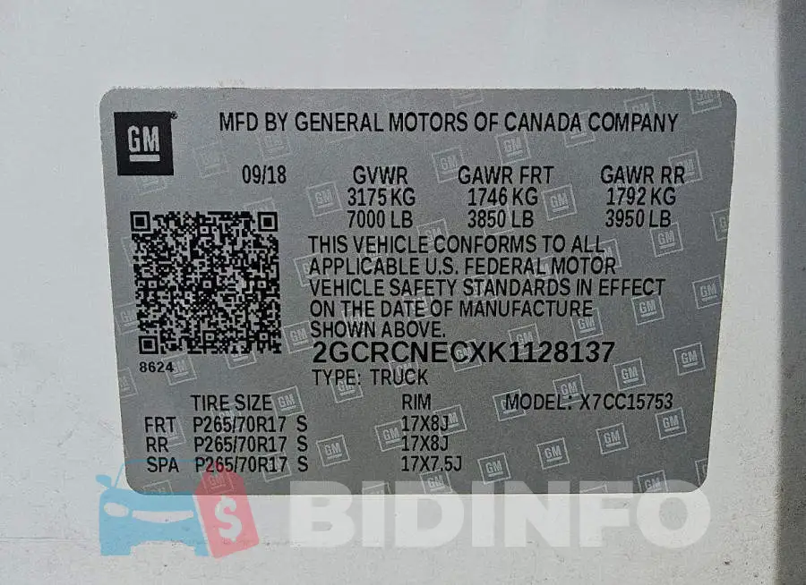 2GCRCNECXK1128137 Photo# 12