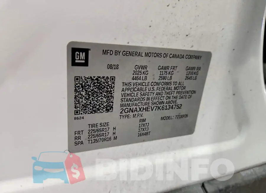 2GNAXHEV7K6134752 Photo# 13