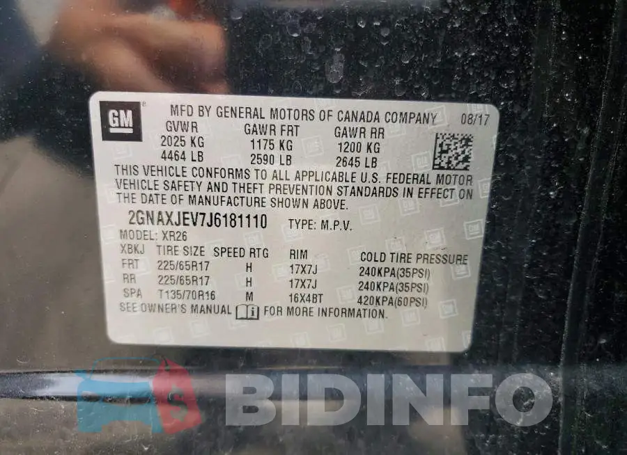 2GNAXJEV7J6181110 Photo# 13