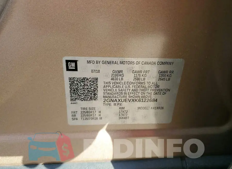 2GNAXUEVXK6122684 Photo# 13