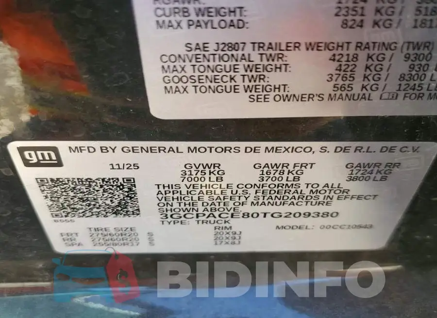 3GCPACE80TG209380 Photo# 12