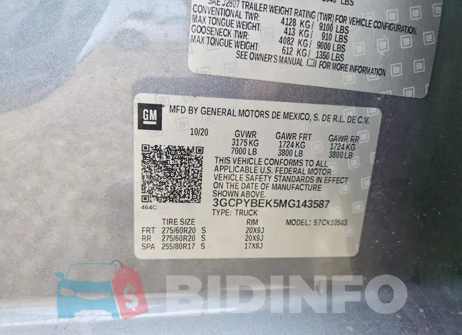 3GCPYBEK5MG143587 Photo# 13