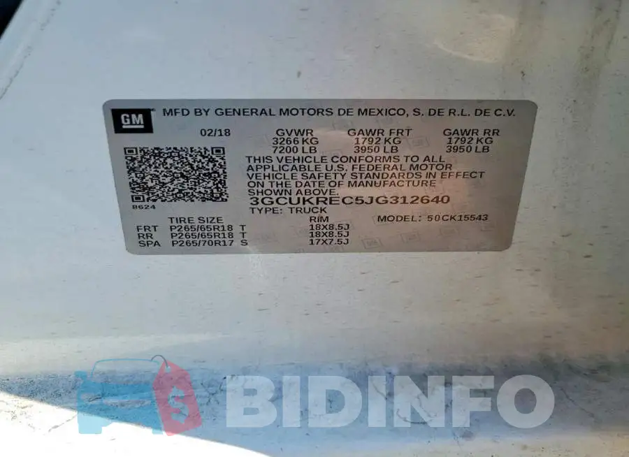 3GCUKREC5JG312640 Photo# 12