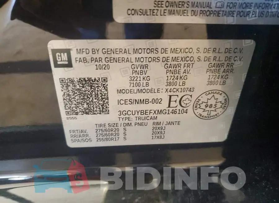 3GCUYBEFXMG146104 Photo# 12