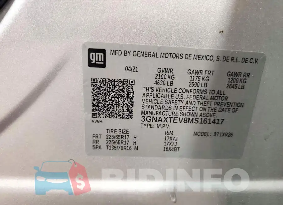 3GNAXTEV8MS161417 Photo# 13