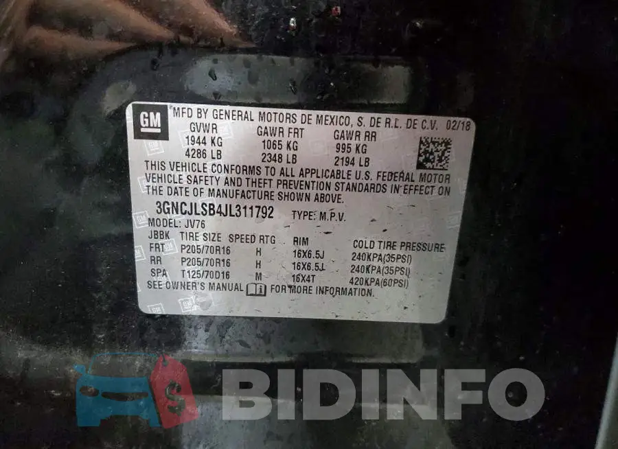 3GNCJLSB4JL311792 Photo# 13