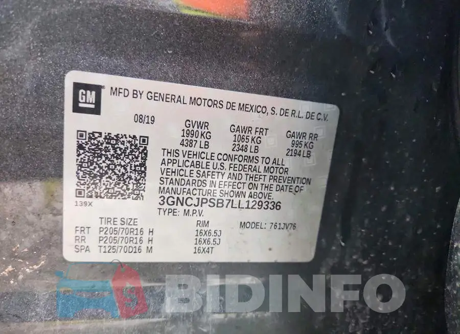 3GNCJPSB7LL129336 Photo# 13