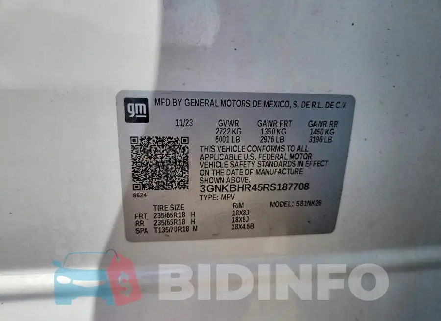 3GNKBHR45RS187708 Photo# 13