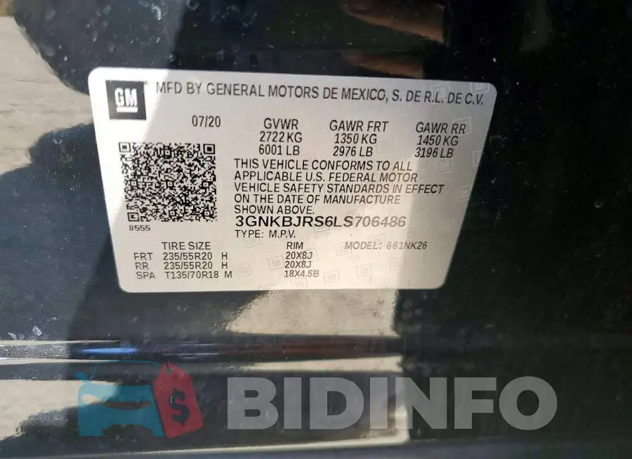 3GNKBJRS6LS706486 Photo# 13