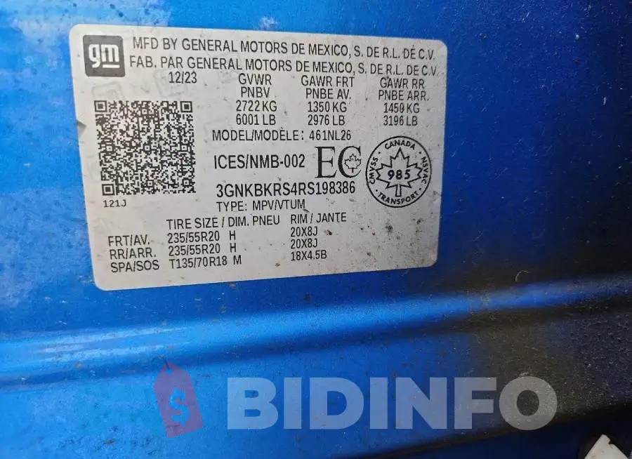 3GNKBKRS4RS198386 Photo# 13