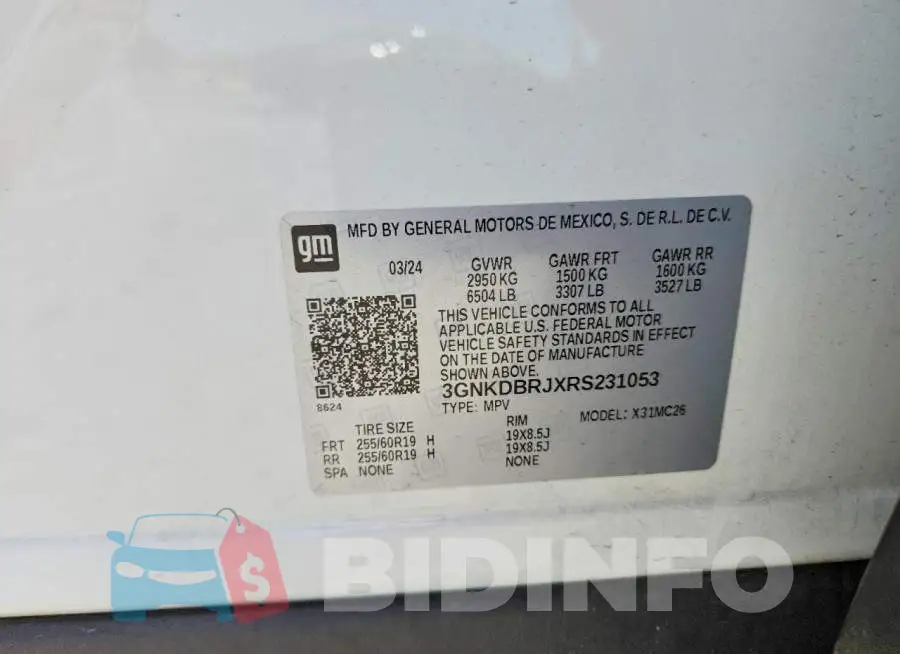 3GNKDBRJXRS231053 Photo# 14