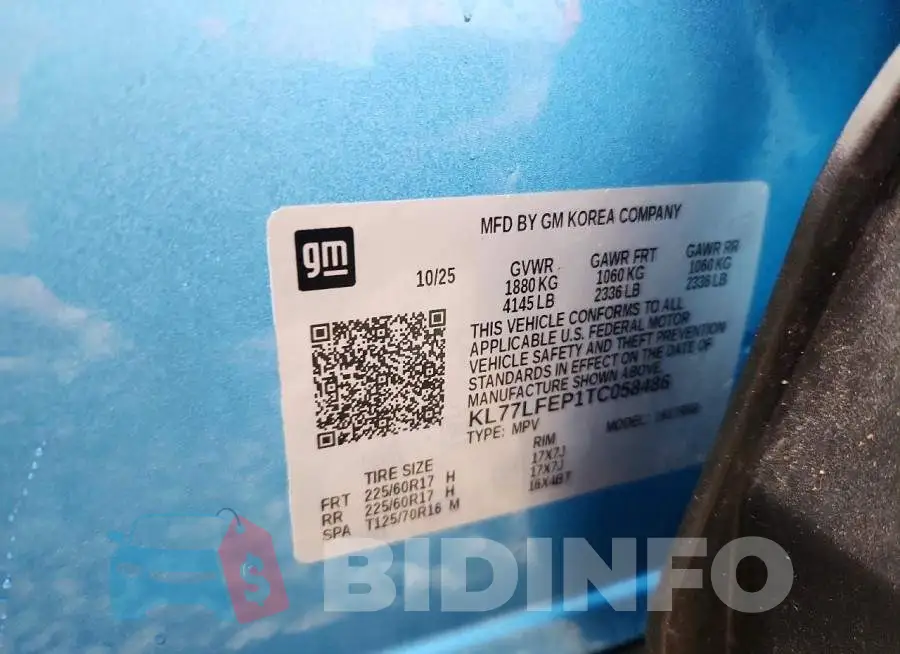 KL77LFEP1TC058486 Photo# 13