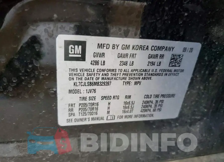 KL7CJLSB6MB329397 Photo# 13
