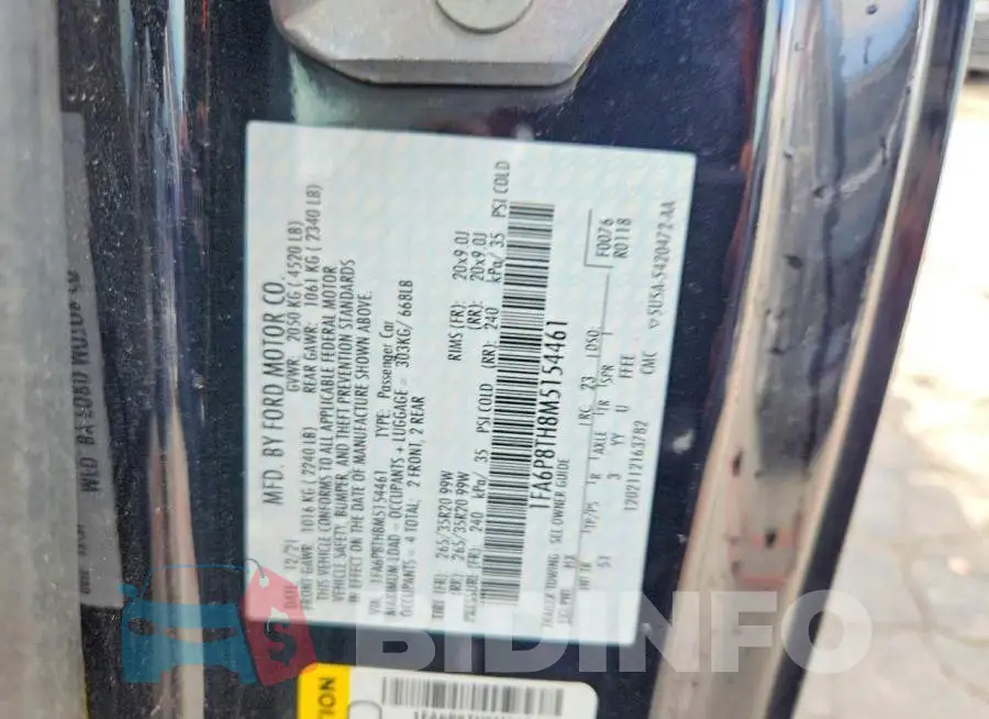 1FA6P8TH8M5154461 Photo# 12
