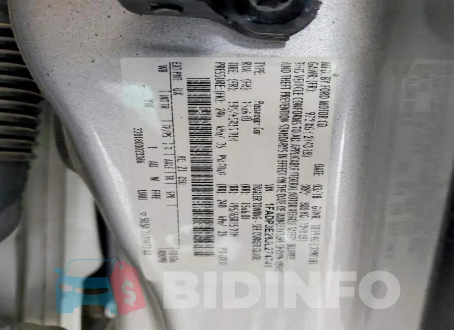 1FADP3E28JL274741 Photo# 12