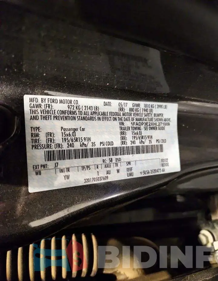 1FADP3E2XHL271009 Photo# 12