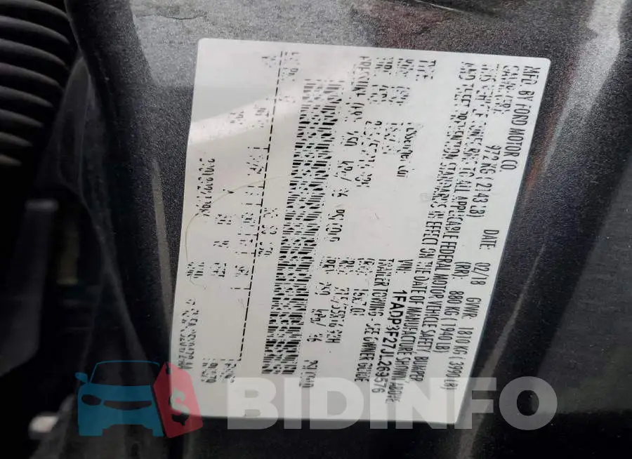 1FADP3F27JL269576 Photo# 12