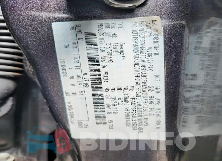 1FADP3F29JL315263 Photo# 12
