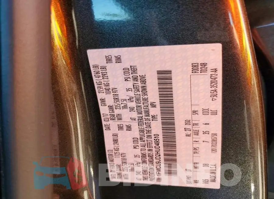1FMCU9JD2HUD49510 Photo# 13