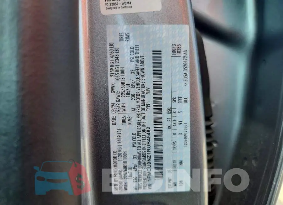 1FMCU9NZ1RUB45482 Photo# 14