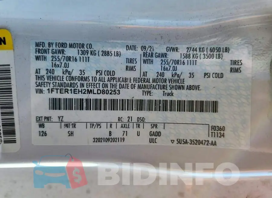 1FTER1EH2MLD80253 Photo# 13