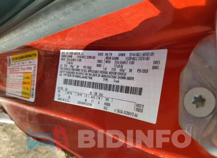 1FTER1FH9KLA40786 Photo# 12