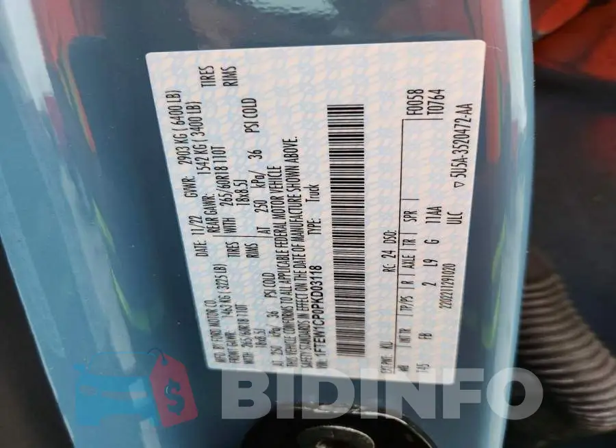 1FTEW1CP0PKD03118 Photo# 12