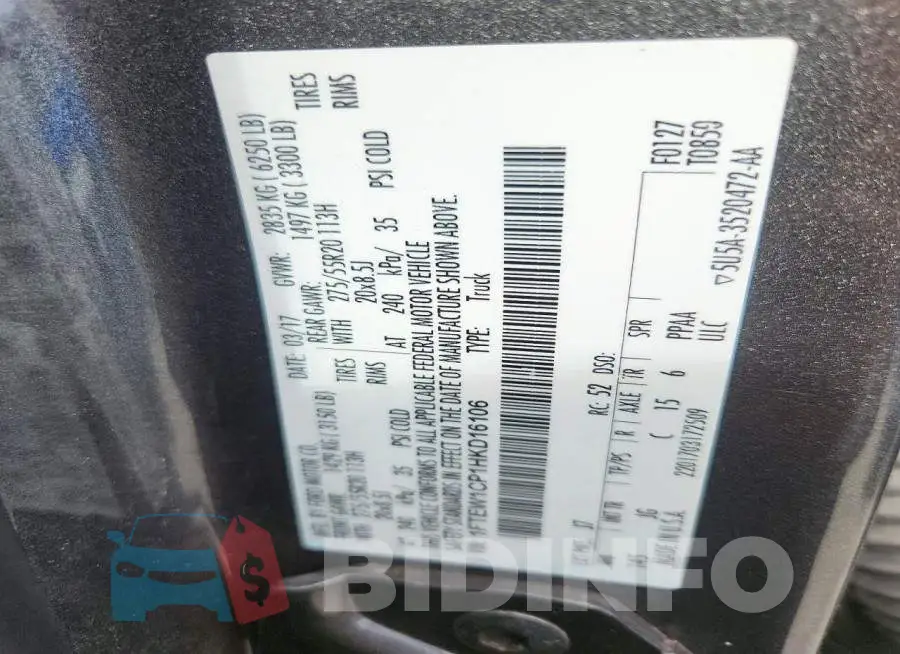 1FTEW1CP1HKD16106 Photo# 12