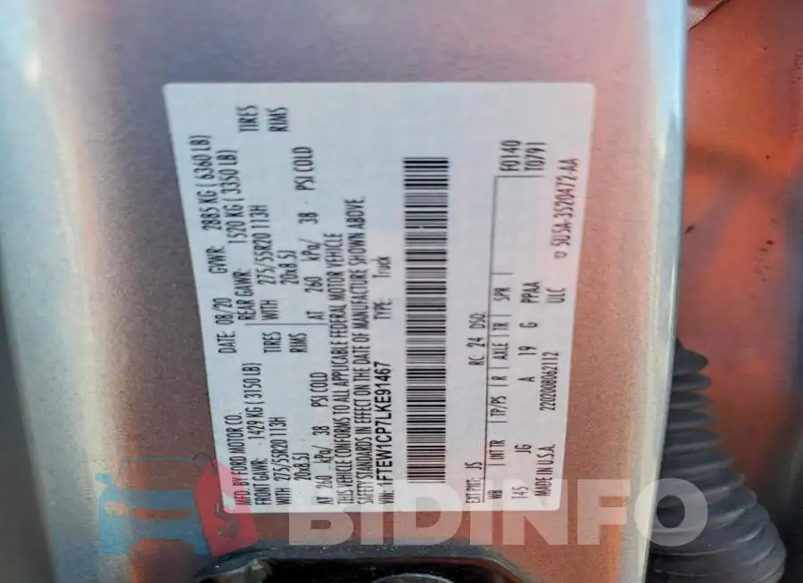 1FTEW1CP7LKE91467 Photo# 12