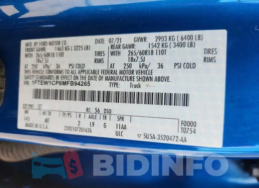 1FTEW1CP8MFB94265 Photo# 12
