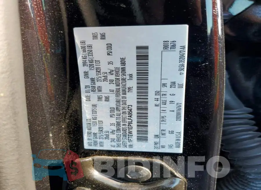 1FTEW1EP8LFA95473 Photo# 12