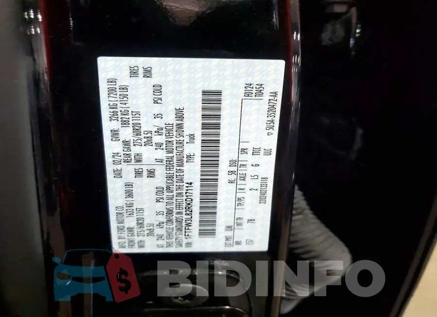 1FTFW3L82RKD17114 Photo# 13