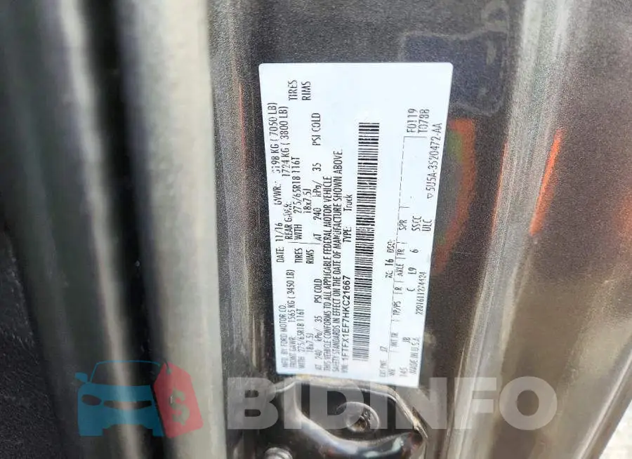1FTFX1EF7HKC21667 Photo# 13
