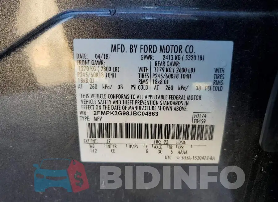 2FMPK3G98JBC04863 Photo# 13