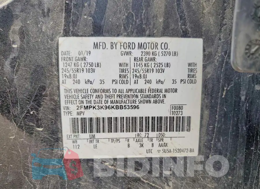 2FMPK3K96KBB53596 Photo# 12