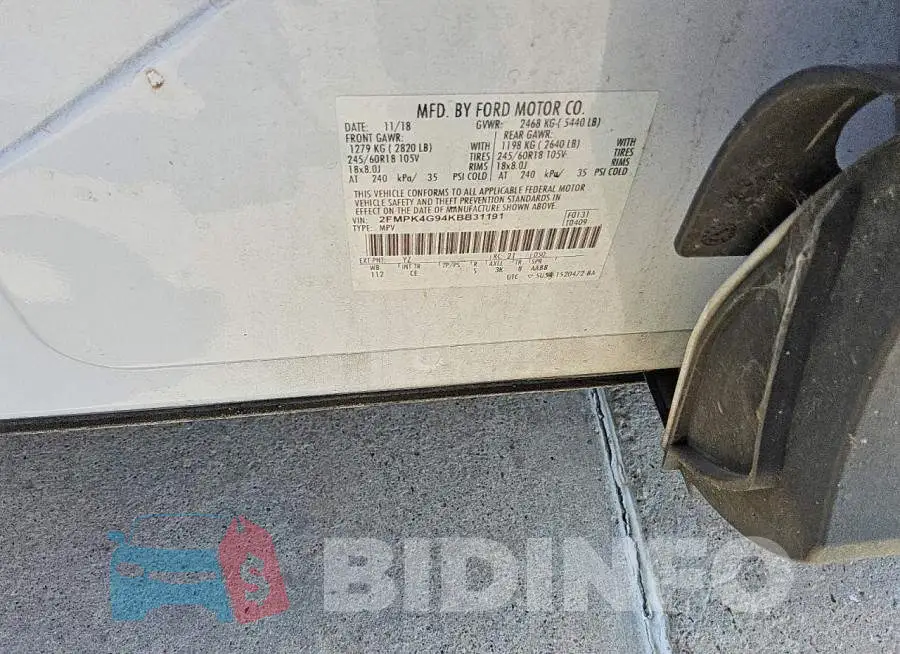 2FMPK4G94KBB31191 Photo# 13