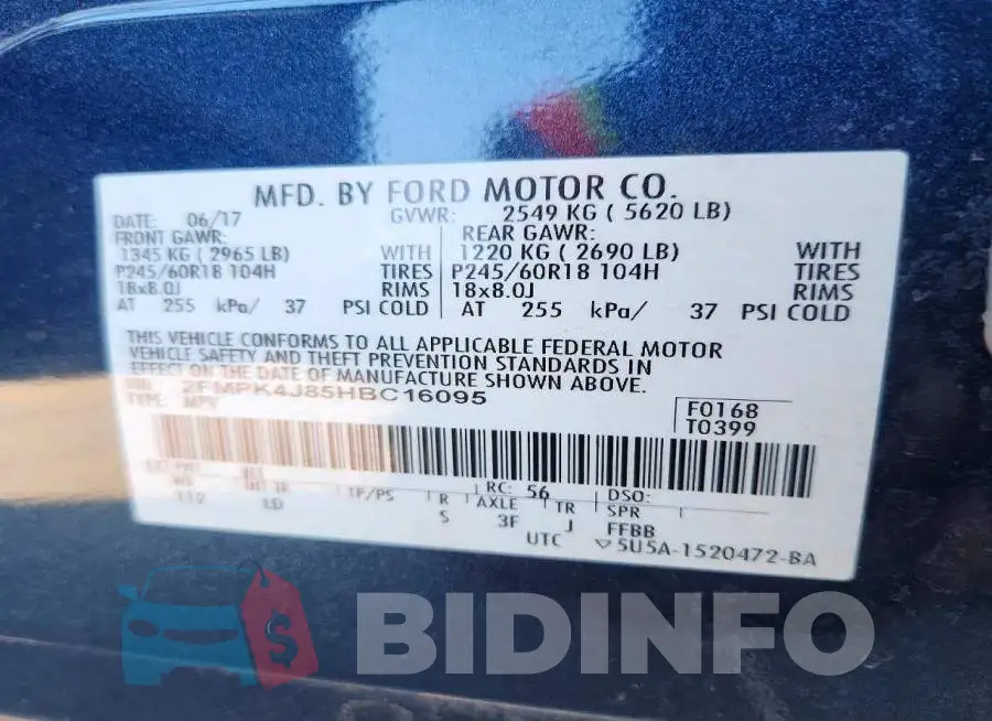 2FMPK4J85HBC16095 Photo# 13