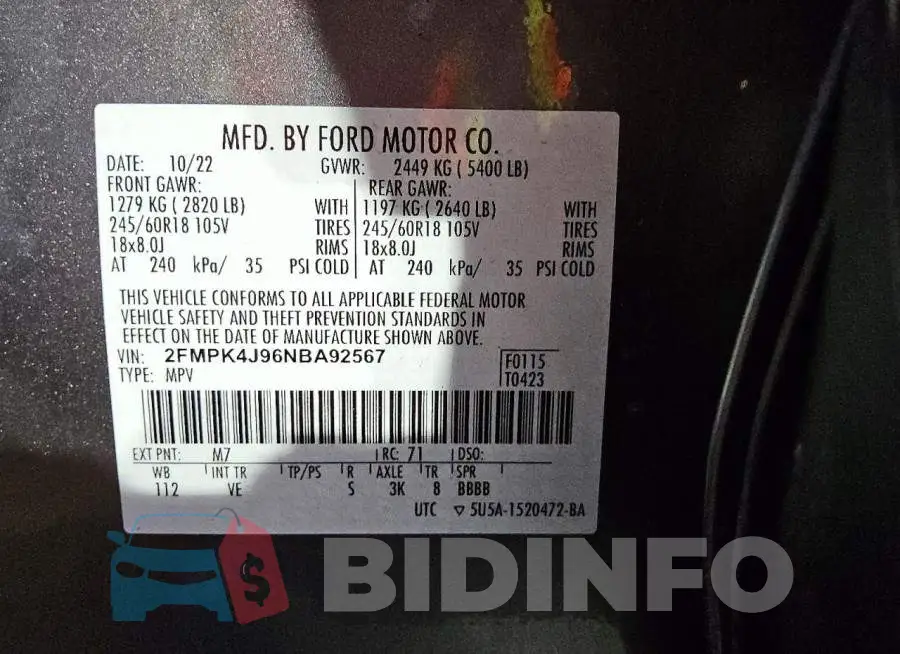 2FMPK4J96NBA92567 Photo# 13