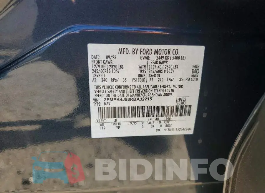 2FMPK4J98RBA32215 Photo# 13